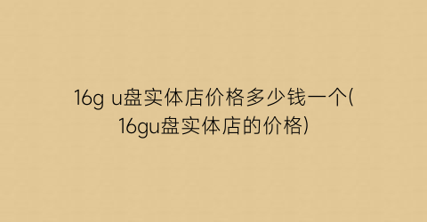 16g u盘实体店价格多少钱一个(16gu盘实体店的价格)